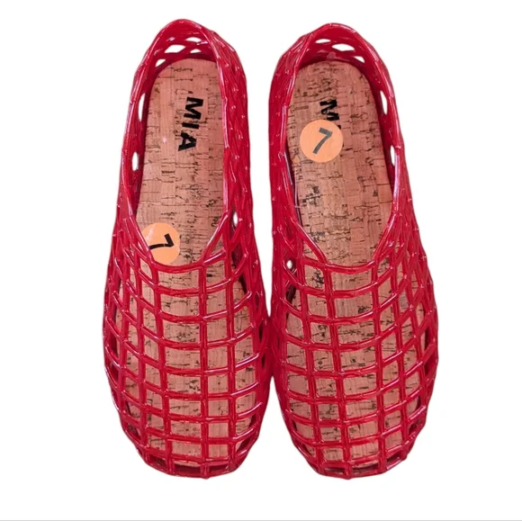 MIA Red Darlene Mesh Flats Sz.7 - Picture 2 of 6